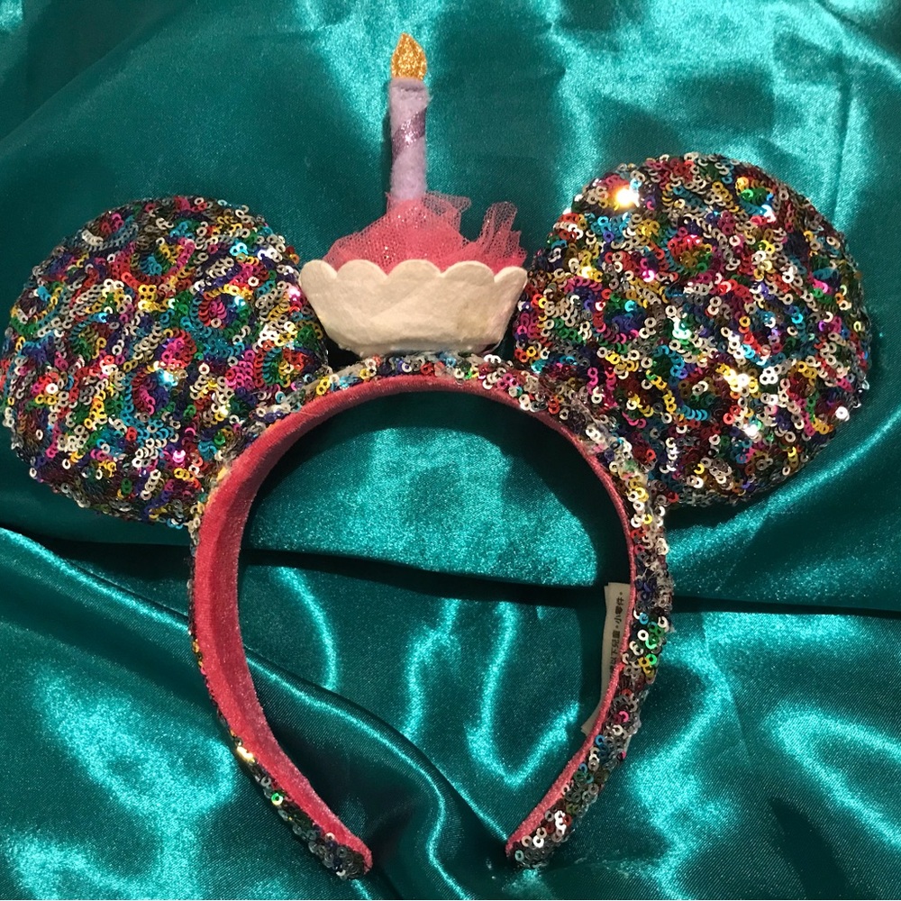 Birthday Minnie ears head band. Multicolor